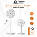 [Chính Hãng] Quạt Cây Đứng 7 Cánh Qcooker – Làm Mát Siêu Êm, Điều Khiển Từ Xa, Quay 120 Độ